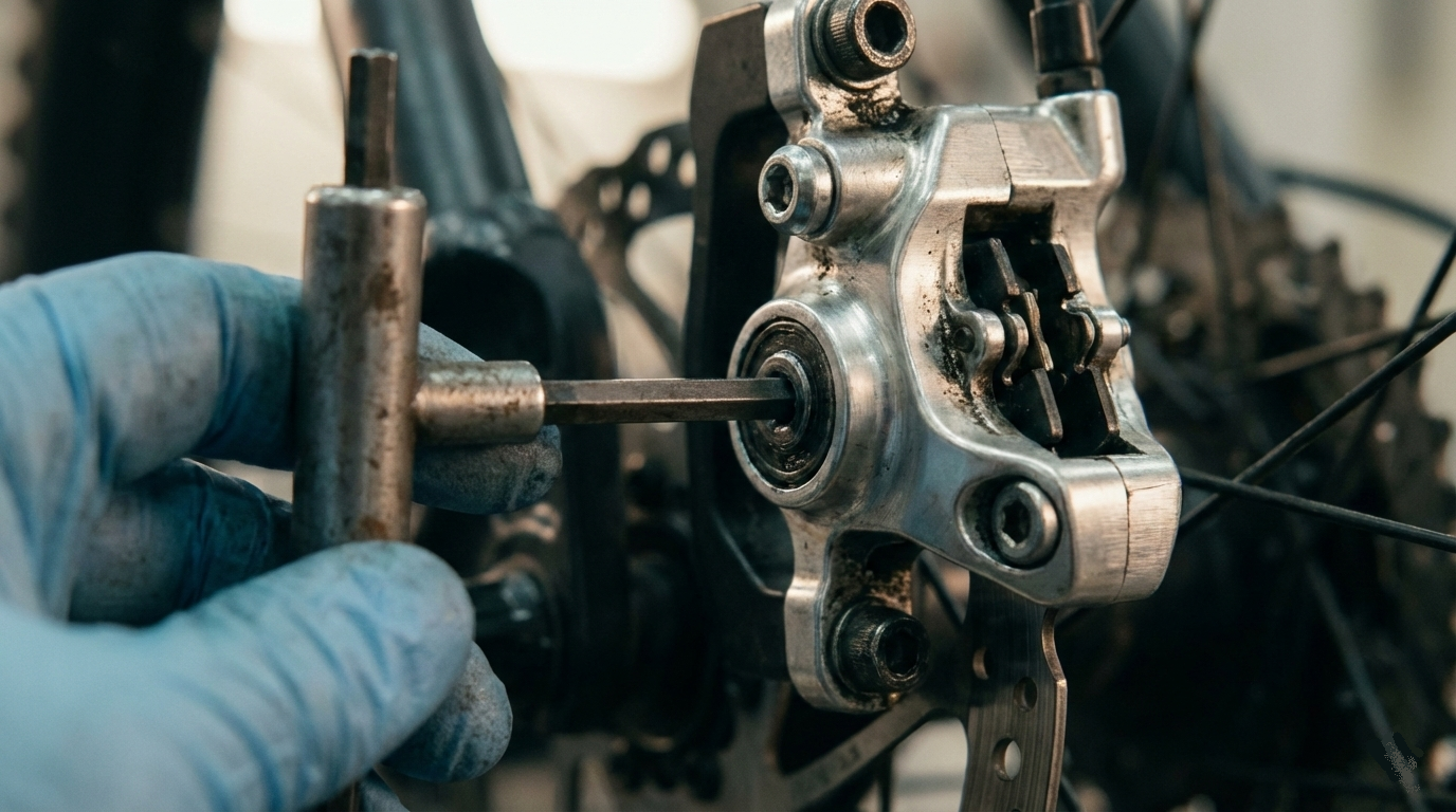 Проверка болтов тормозного калипера шестигранником