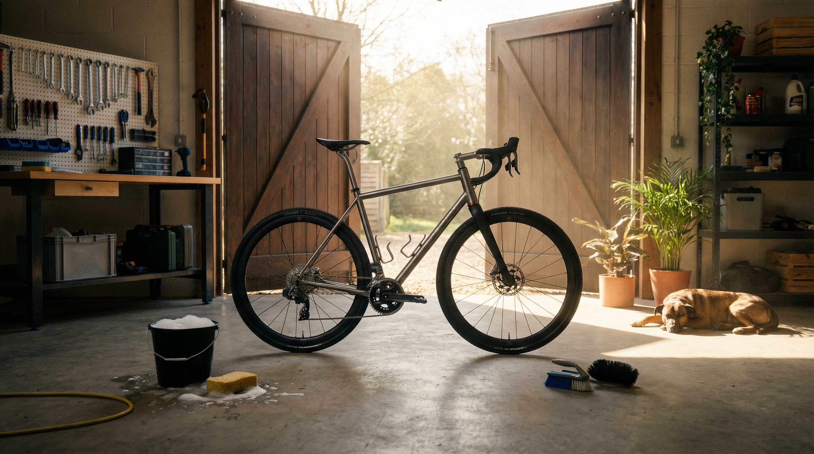 Велосипед готов к сезону в гараже